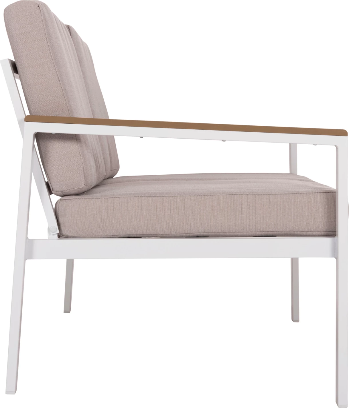 Divan i jashtëm dy vendesh SAFIN, alumin i bardhë, jastëkë bezhë, FH6279.01, 140x70x77cm