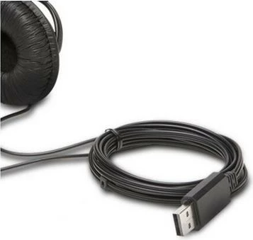 Kufje me mikrofon Kensington K97601WW, USB-A, stereo, kabllo 1.8 m, full-size, 94 dB limit, zi