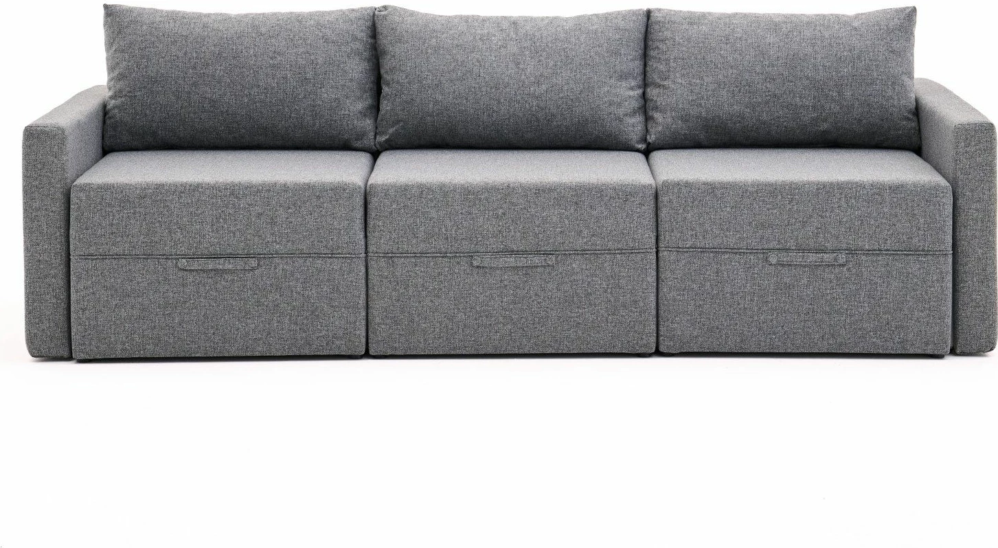 Divan-krevat treshe, Atelier del Sofa, Saros, gri