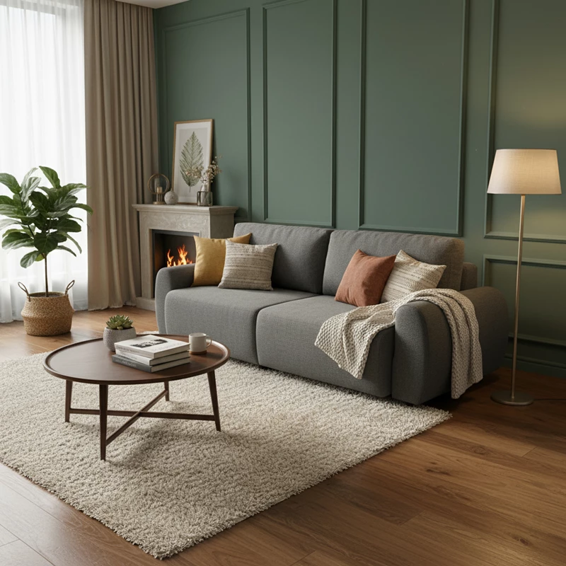 Krevat-kanaqe Hungie, material poliestër, ngjyrë gri, 250x92x89cm