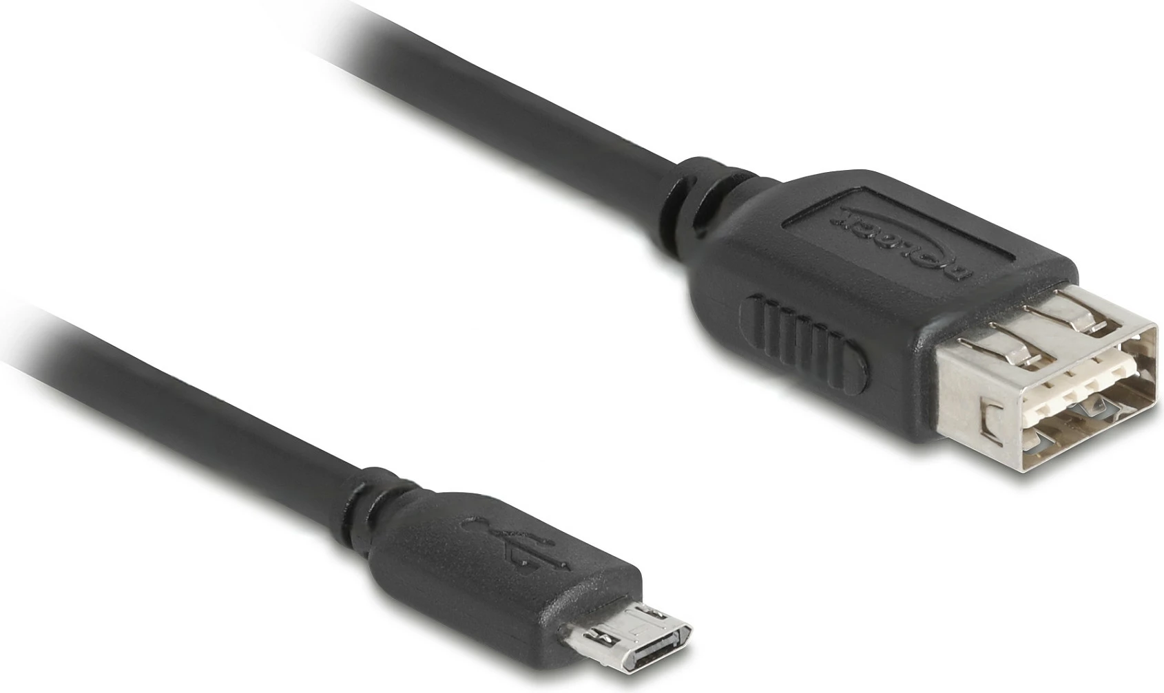 Kabllo USB DeLOCK 81520, Micro-USB B në USB-A (femër), 3m, USB 2.0, e zezë