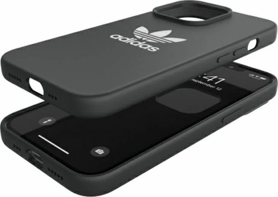 Mbështjellës Adidas Originals OR Silicone Case FW21 për iPhone 13 Pro/13 6.1", silikon me bërthamë polikarbonati, kompatibil me karikim wireless, i zi