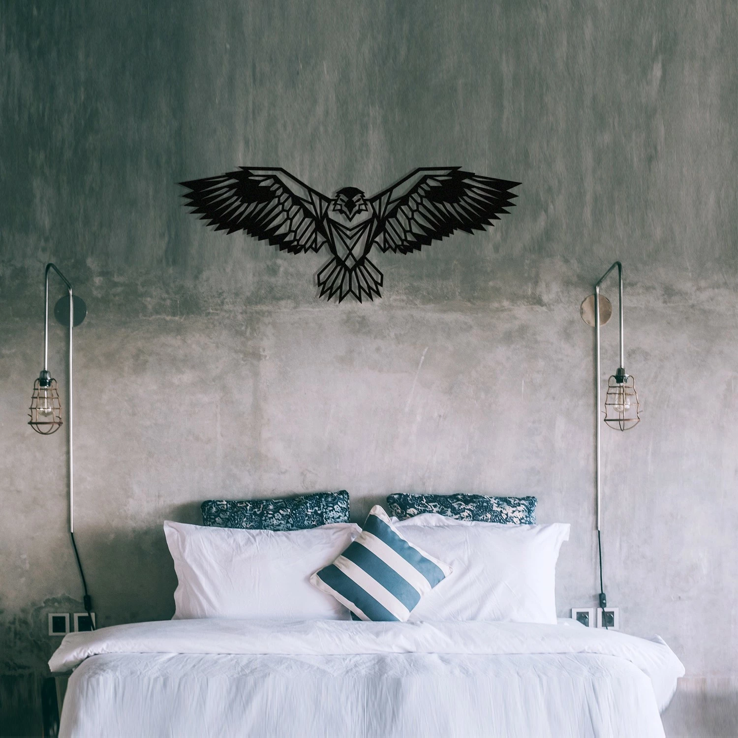 Dekor metalik për mur, shqiponjë, Wallity Eagle3, ngjyrë e zezë