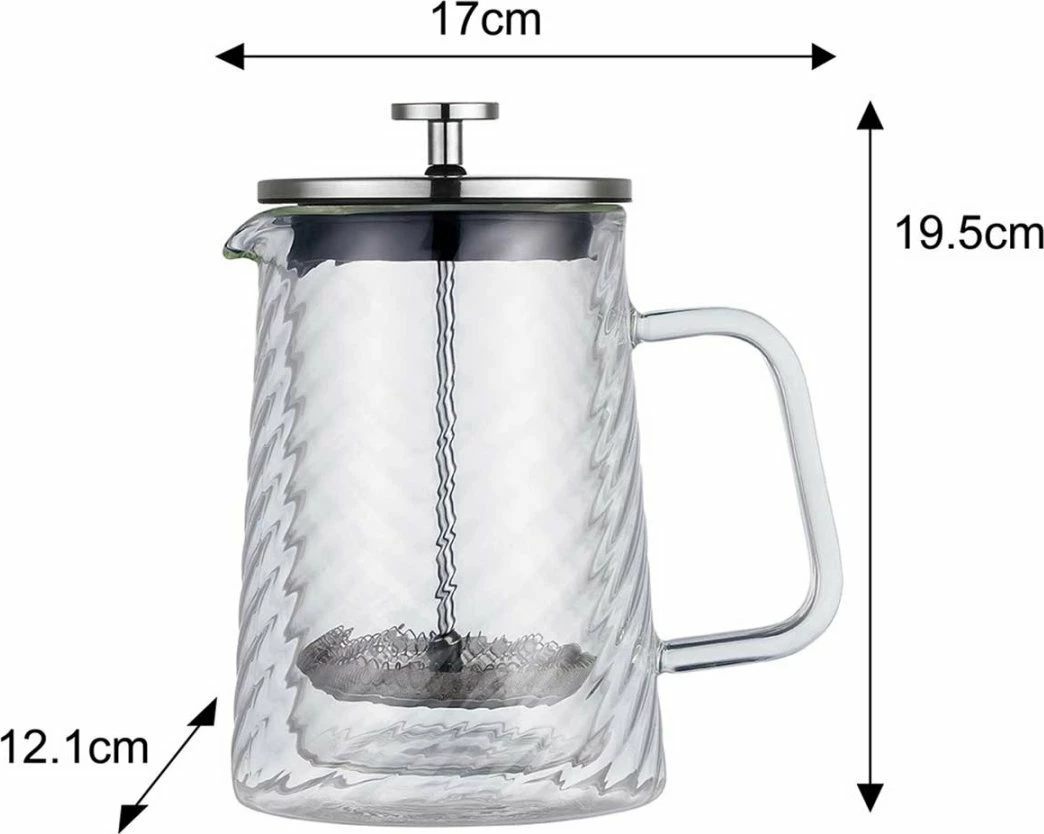 French press Klausberg KB-7763 600ml me mur të dyfishtë xham borosilikat filtër inox, kapak rose gold