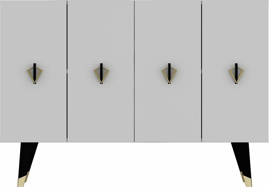 Konsol Skye Decor, e bardhë, e zezë, ari, 8164KM-32