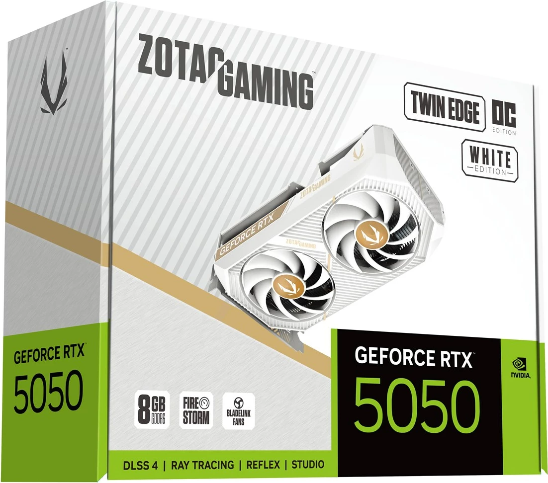 Kartë grafike ZOTAC GAMING GeForce RTX 5050 Twin Edge OC, 8 GB GDDR6, e bardhë
