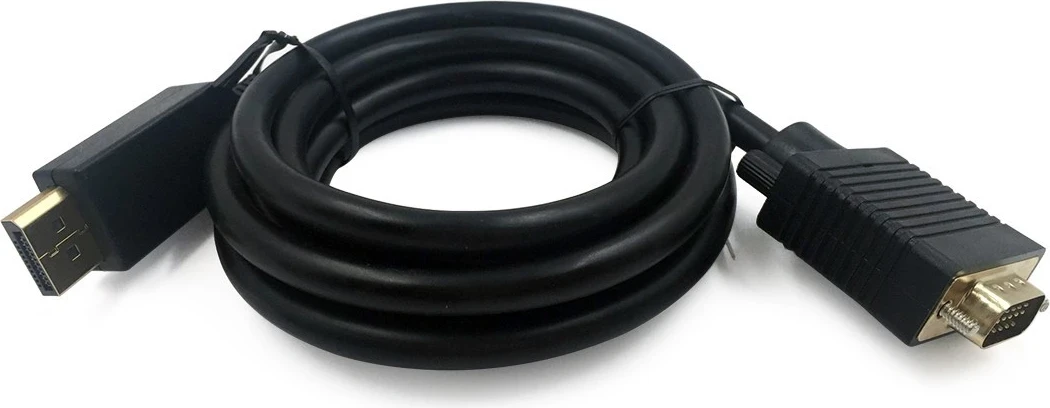 Kabllo Gembird DisplayPort në VGA, 1.8m, e zezë