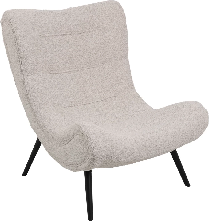 Karrige boucle me tabure, ngjyrë bezhë, 97x80x100cm