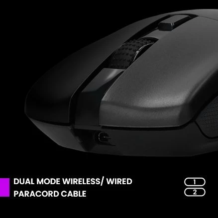Maus gaming PREYON Owl Wireless POW35B, 16000 DPI, 2.4GHz/USB, RGB, i zi