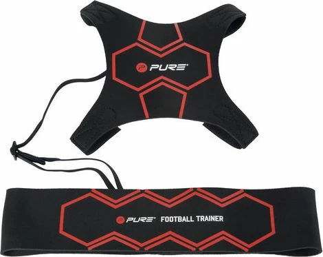 Pajisje trajnuese futbolli Pure2Improve Football Trainer, rrip neopren i rregullueshëm 66-112 cm, litar elastik deri 5 m, për topa 3/4/5, e zezë