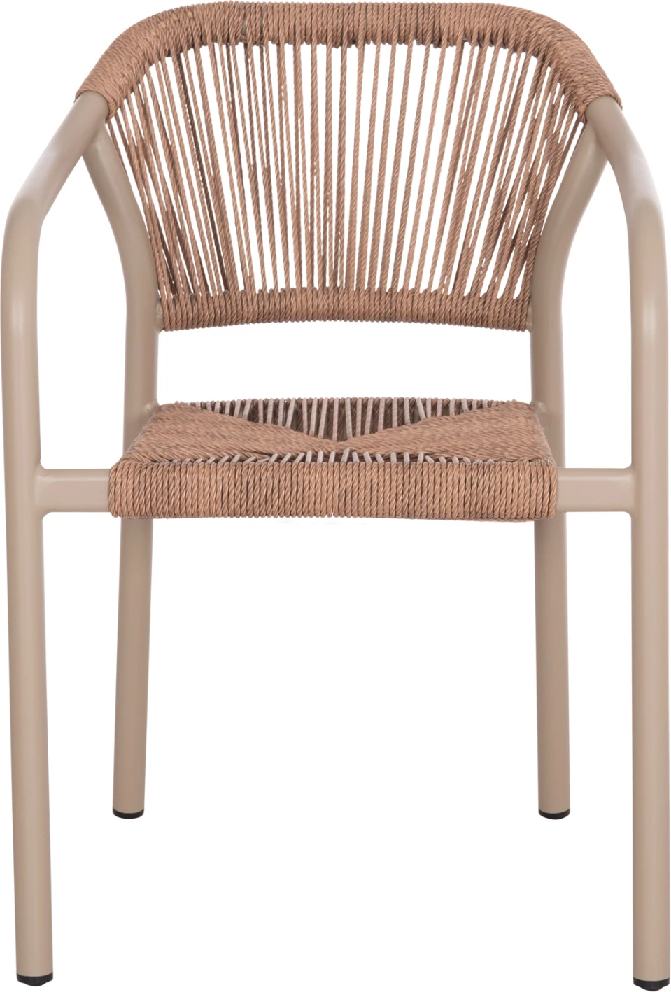 Karrige për ngrënie alumini LUCCI FH6266.02, kornizë mocha & P.E. rattan natyral, 58x56x79 cm