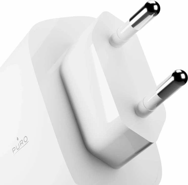 Karikues telefoni Puro Daily Prolite 45W me USB-C/USB-A, i bardhë me kabllo USB-C