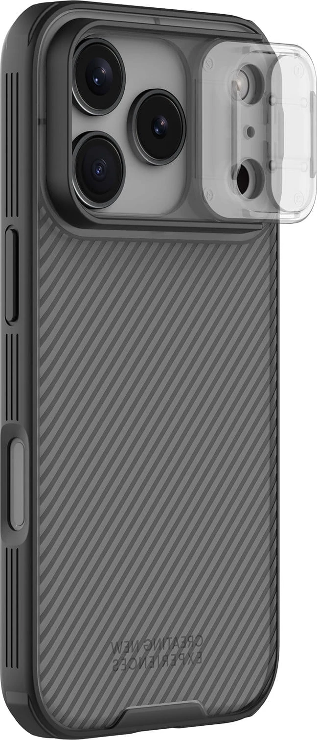 Mbështjellës NILLKIN CamShield Pro për iPhone 17 Pro, me kapak mbrojtës për kamerë, i zi