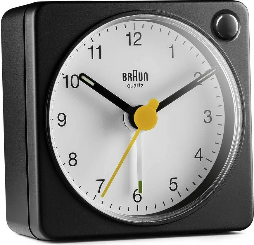 Orë tavoline Braun BC 02 XBW, kuarc, alarm, e zezë-bardhë