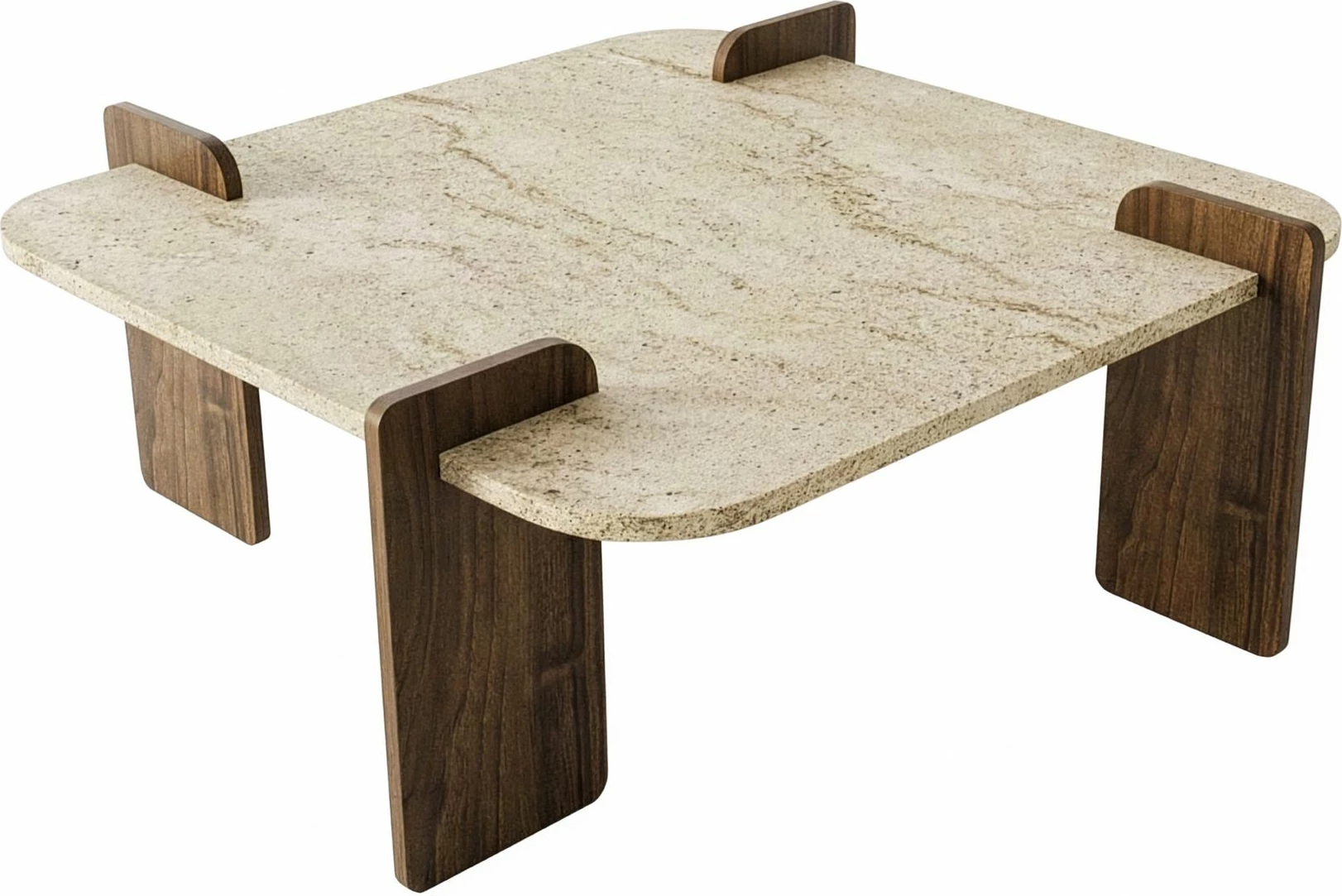 Tavolinë kafeje Skye Decor, ngjyrë travertin, arrë