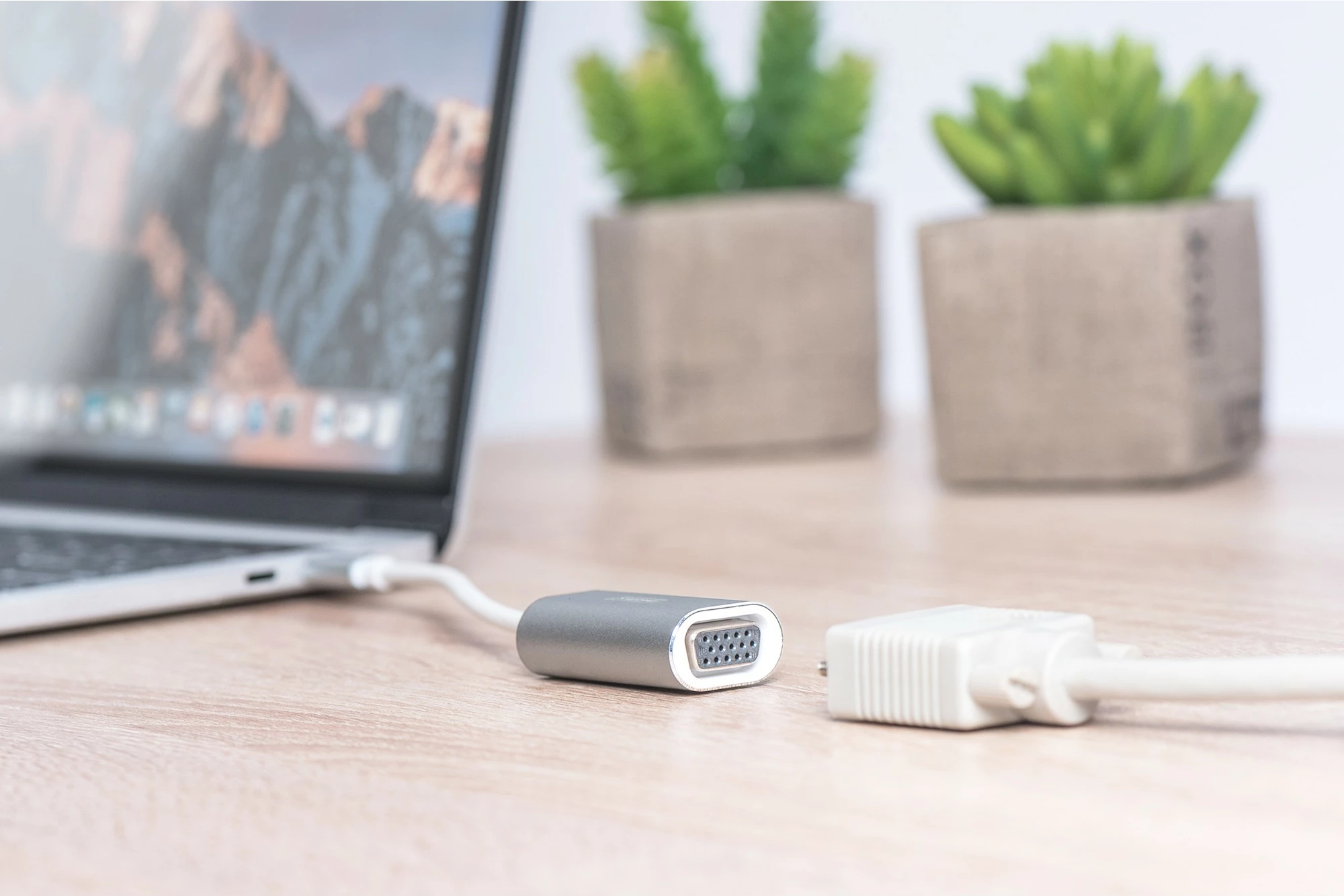 Adapter USB-C në VGA Digitus 20cm, i bardhë