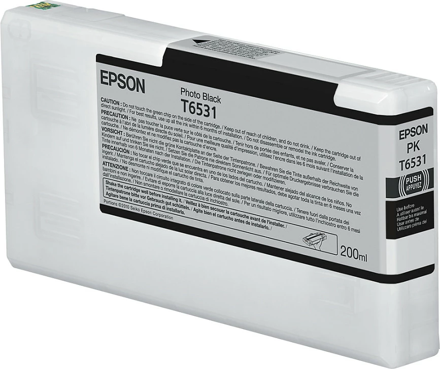 Kartuç boje Epson UltraChrome T6531 C13T653100, Photo Black 200ml, për Stylus Pro 4900