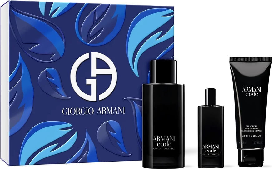 Set Eau de Toilette për meshkuj Giorgio Armani Code, 125ml + 15ml + shower gel 75ml
