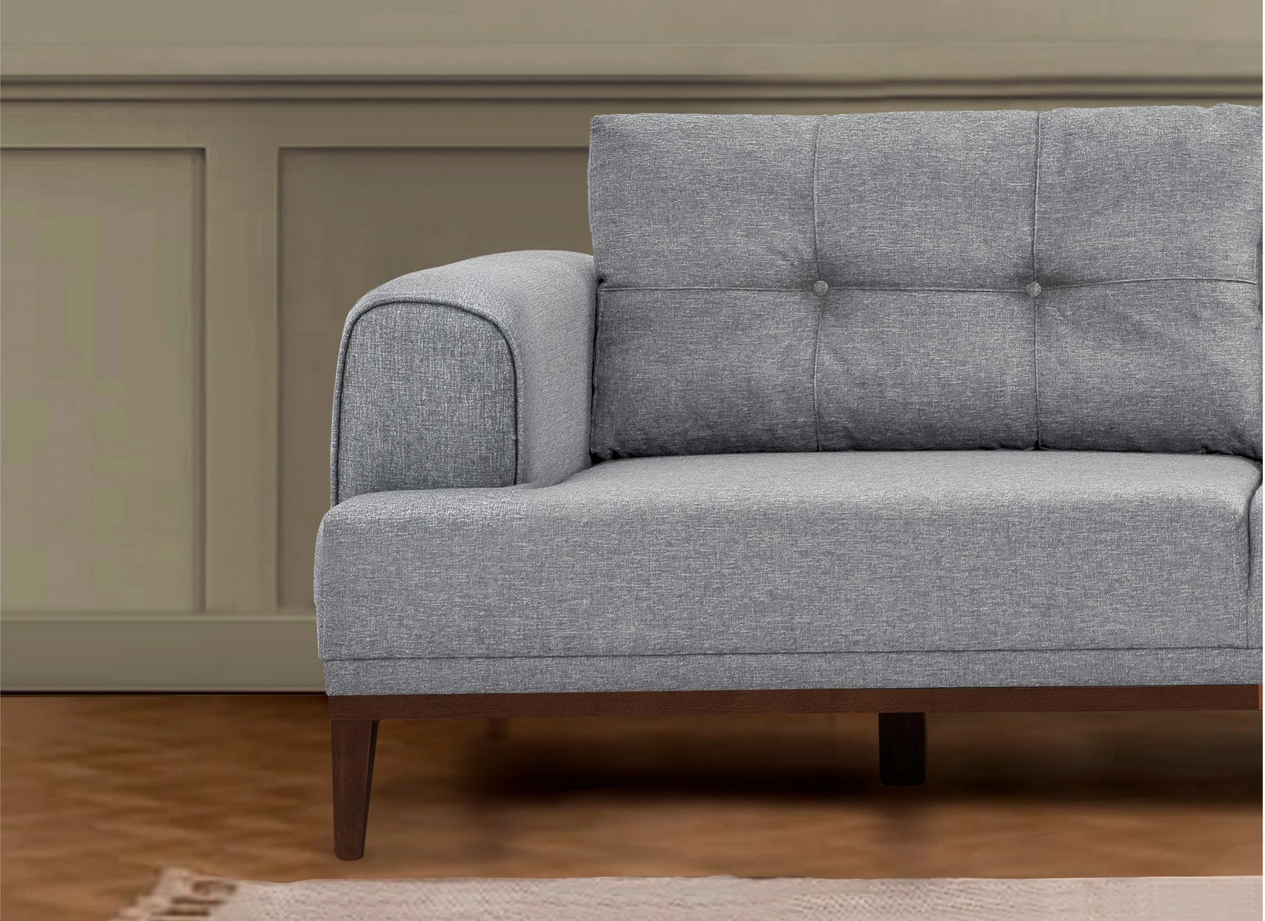 Këndare Atelier del Sofa, Vina Corner, ngjyrë gri dhe arre