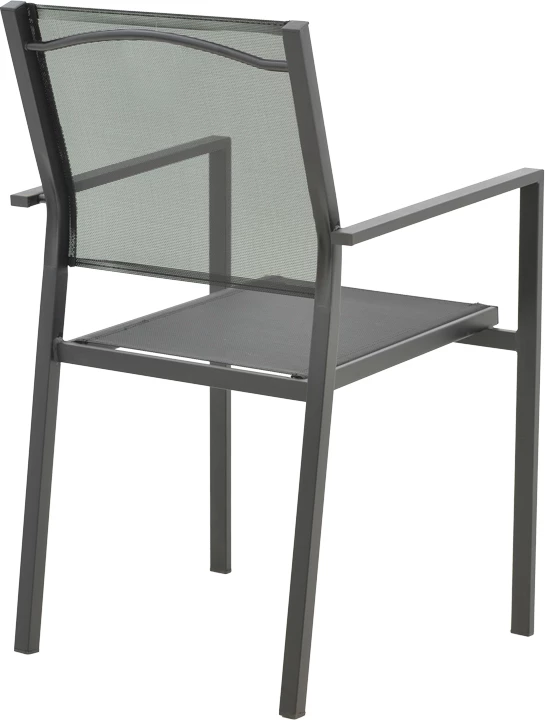 Karrige për kopsht Confidence metal i zi dhe textilene e zezë 54x54x86cm