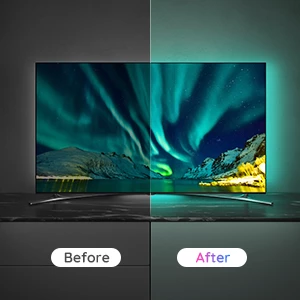 Dritë prapavije LED RGB për TV Govee Backlight 46-60\", 3 m, Bluetooth/USB, set 4 segmente