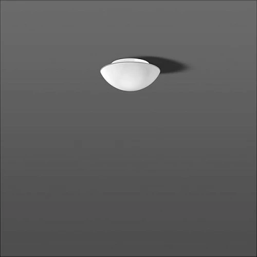 Plafonierë RZB 211005.002, xham opal mat, 60W, IP43, Ø250mm, e bardhë
