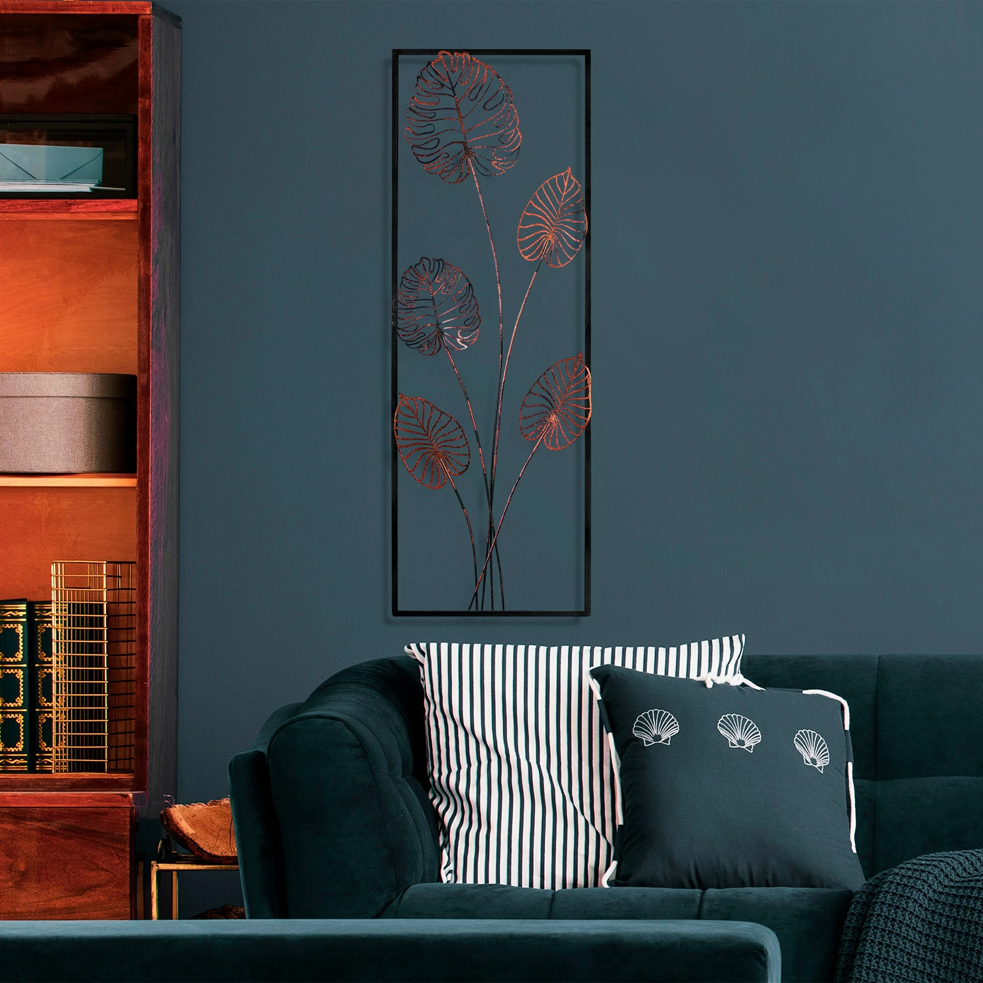 Aksesor dekorativ metalik për mur Wallity, Strawberry 2, shumëngjyrësh, 32x90x4 cm