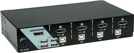 Switch KVM ROLINE 1 user - 4 PC, DisplayPort, USB hub, 2560 x 1600, i zi