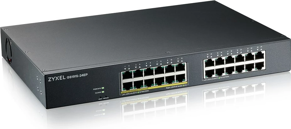 Switch Zyxel GS1915-24EP Managed L2 Gigabit Ethernet (10/100/1000) PoE 1U Black