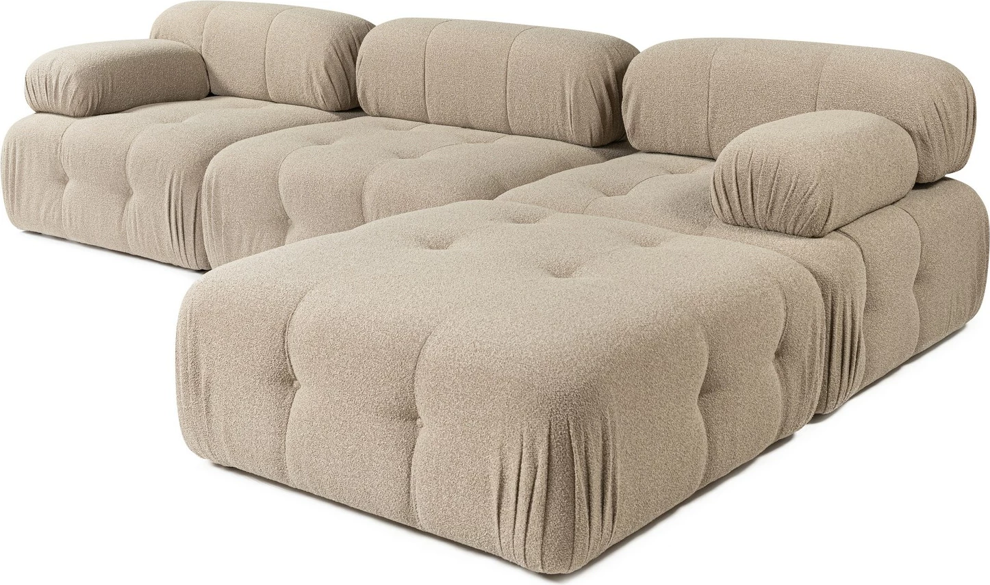 Këndare Doblo 3 vendëshe me pouffe, ngjyrë pjeshke