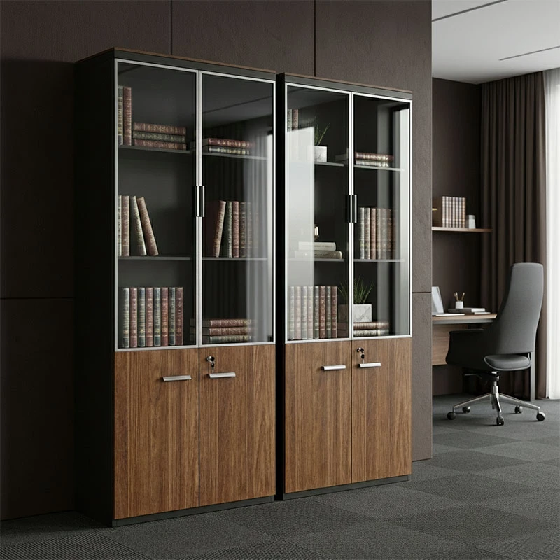 Dollap profesional për zyre, ngjyrë arre dhe antracit, Oscar, 160x40x200cm