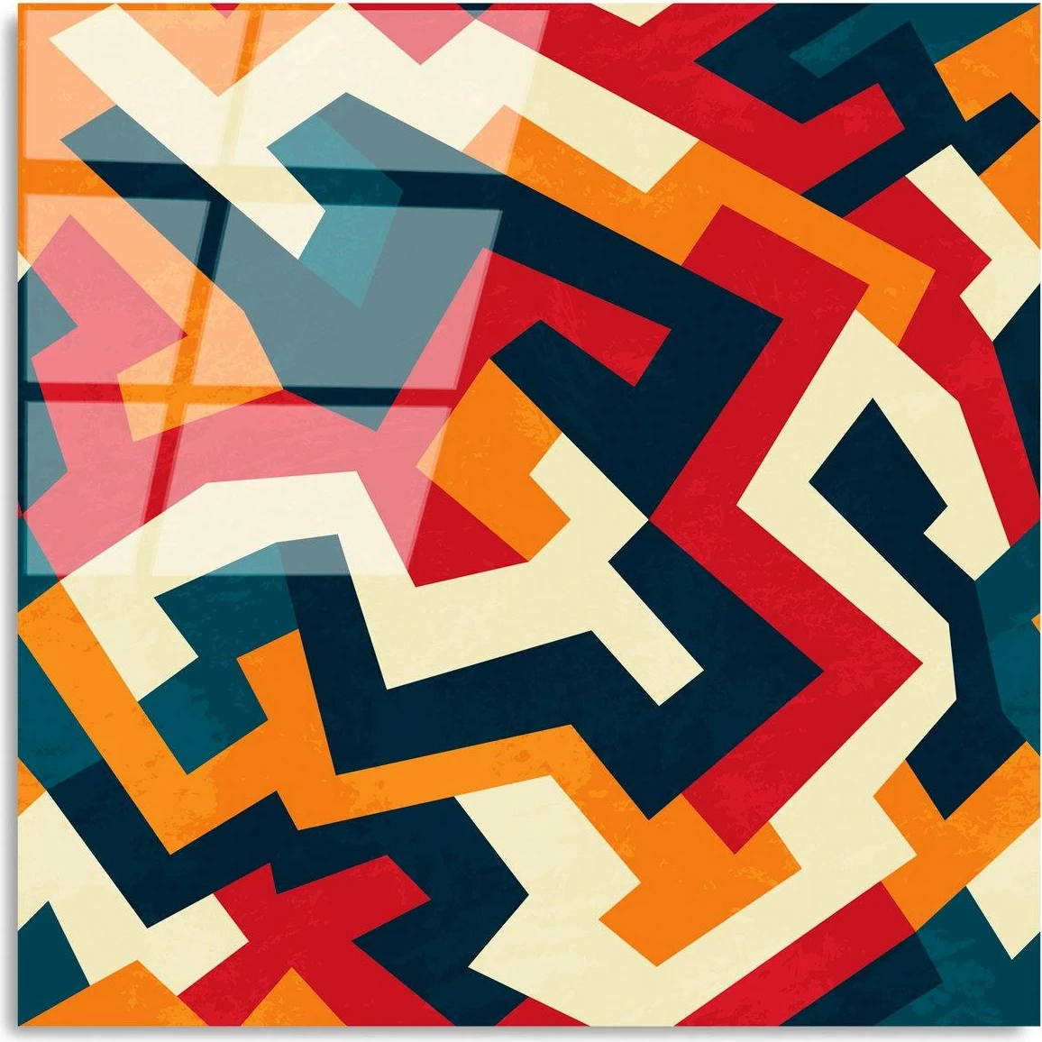 Pikturë dekorative prej xhami të temperuar, shumëngjyrëshe, UV-821, 50x50cm
