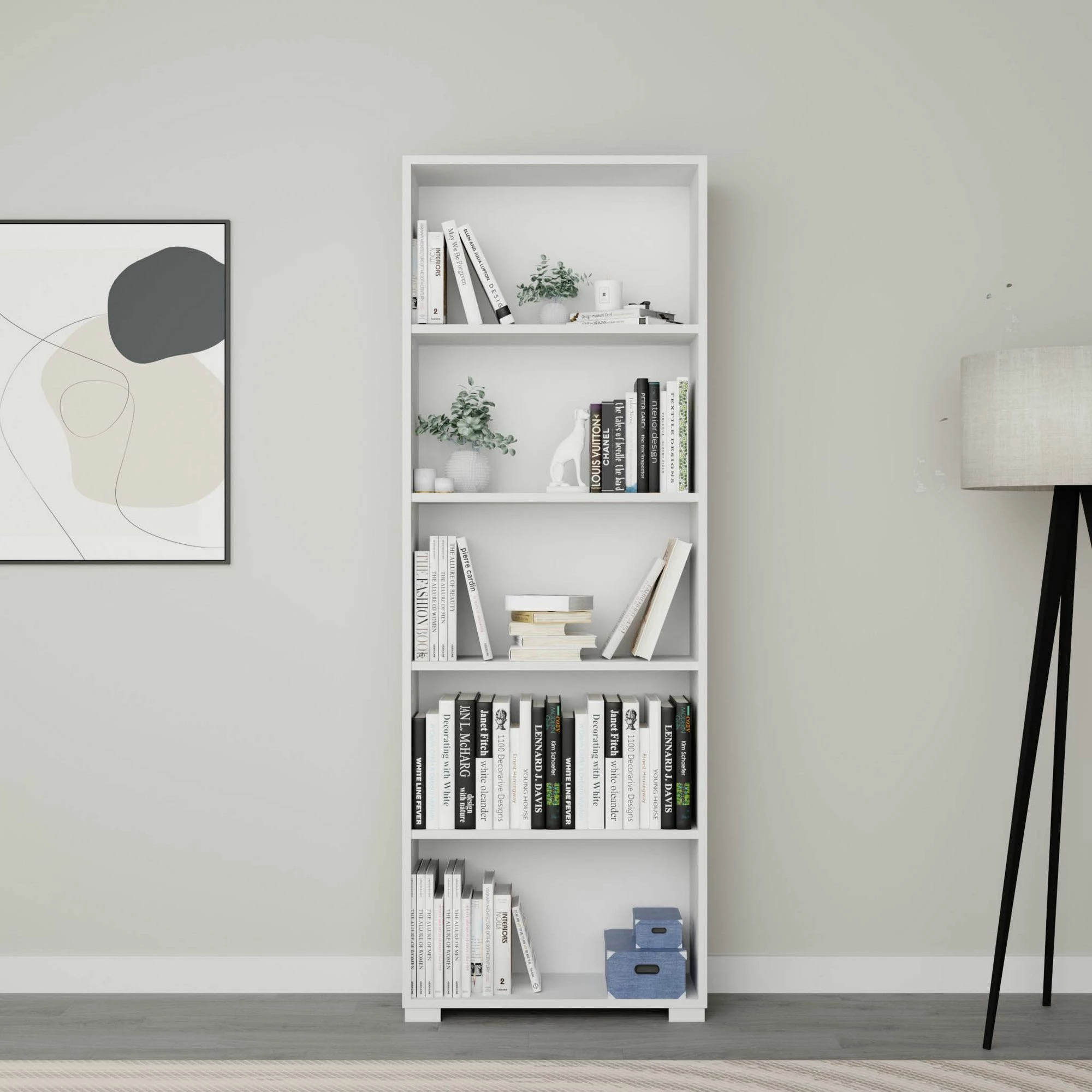 Raft librash Skye Decor, Lucas 1600-110, i bardhë, 64x182x25cm