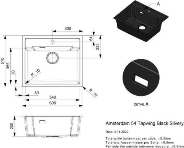 Lavaman graniti, Amsterdam 54, i zi