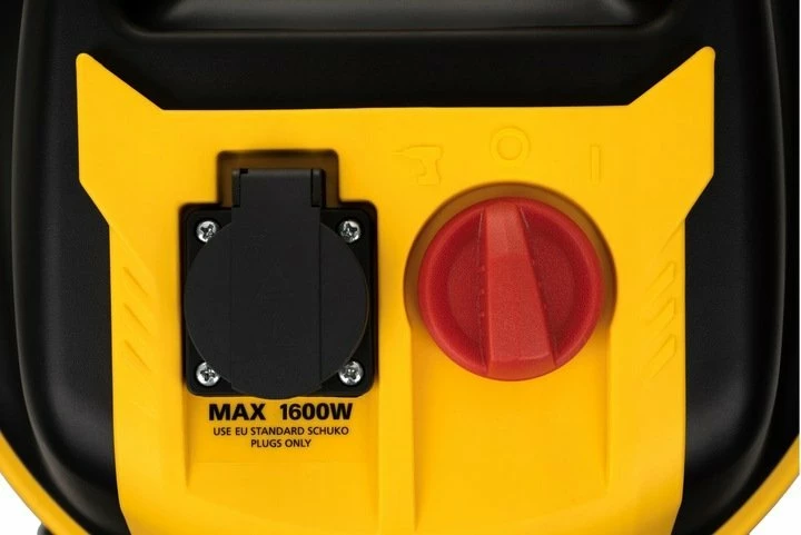 Fshesë industriale Stanley SXVC30XTDE 30L 1600W wet/dry me prizë për vegla dhe filtër HEPA, e zezë/verdhe