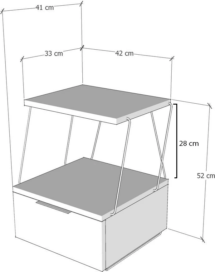 Komodinë anës krevati Hanah Home, Tekoba, e verdhë