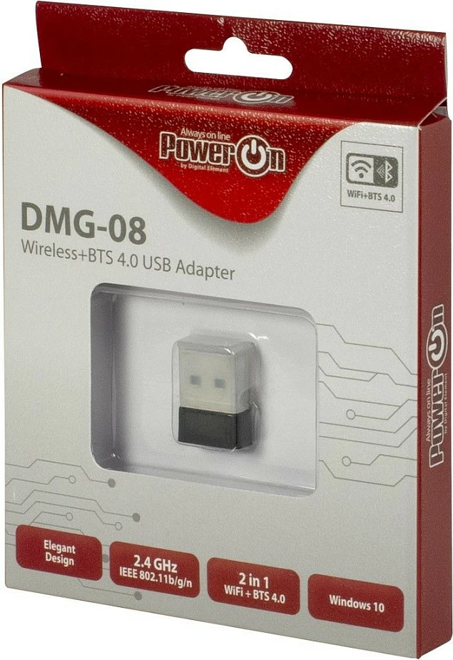Adapter USB Wi‑Fi Inter‑Tech DMG-08, WiFi 4 150Mbps, Bluetooth 4.0, 2.4GHz, nano, i zi