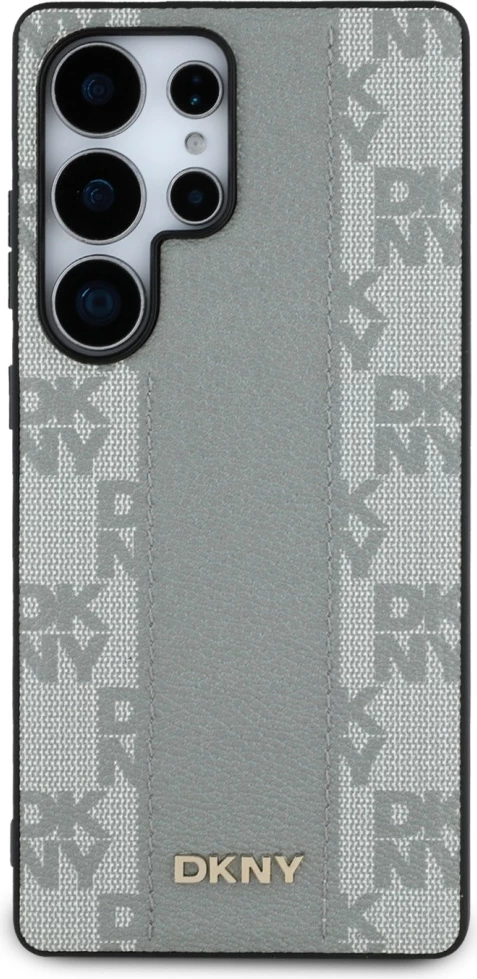 Mbështjellës DKNY Leather Checkered Pattern MagSafe për Samsung Galaxy S25 Ultra, Gri