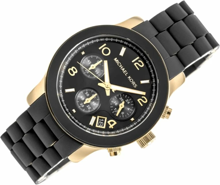 Orë dore për femra Michael Kors, e zezë dhe e artë