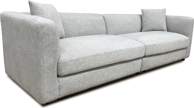 Kauç ALBA, 3 ulëse, ngjyrë e bardhë e zbehtë, 256x88x70cm