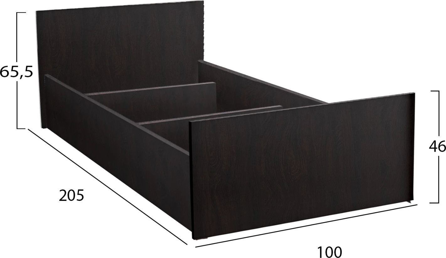 Krevat melamine për dyshek 90x200 cm, wenge, FH2433.02