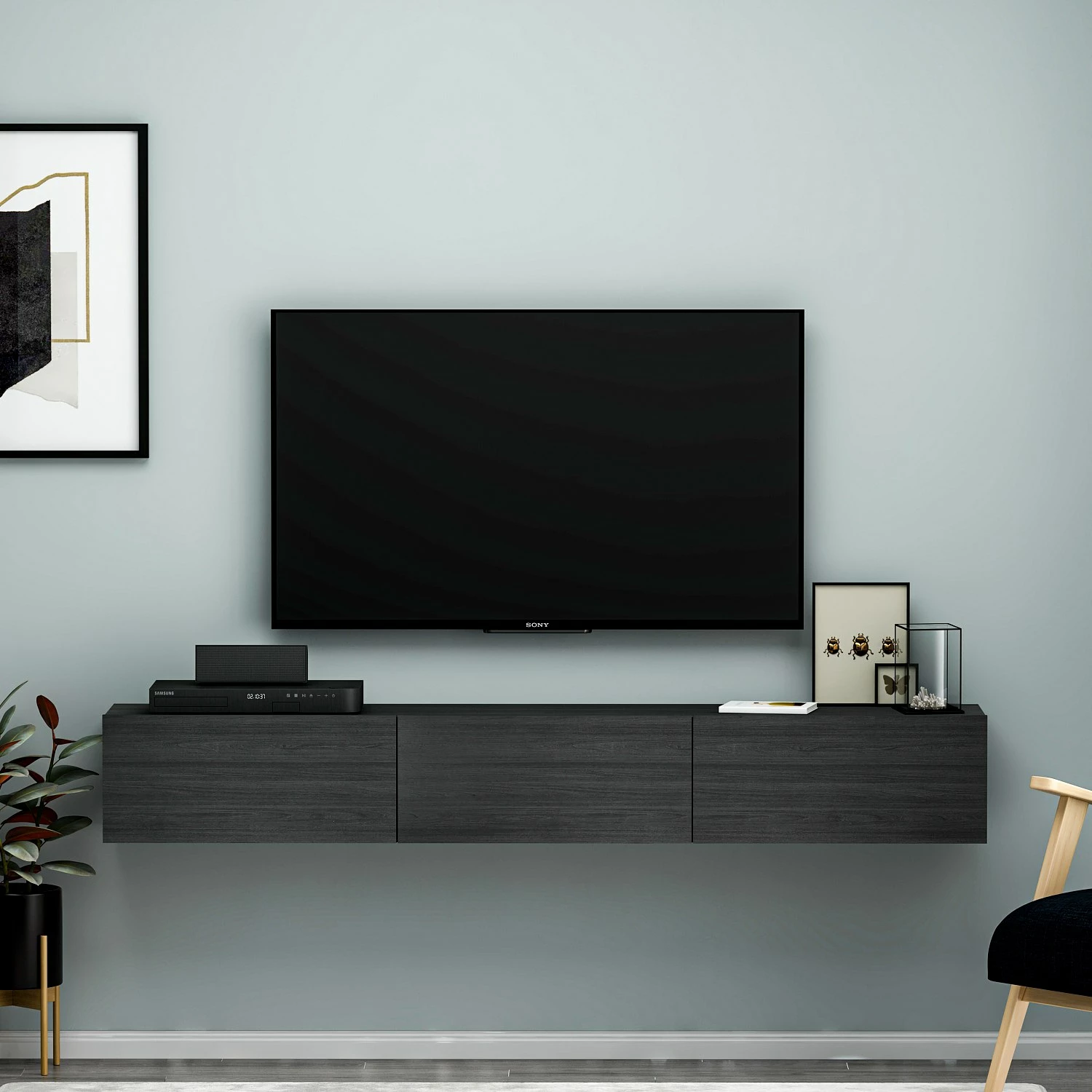 Komodë TV Hanah Home, ngjyrë terrakote e zezë