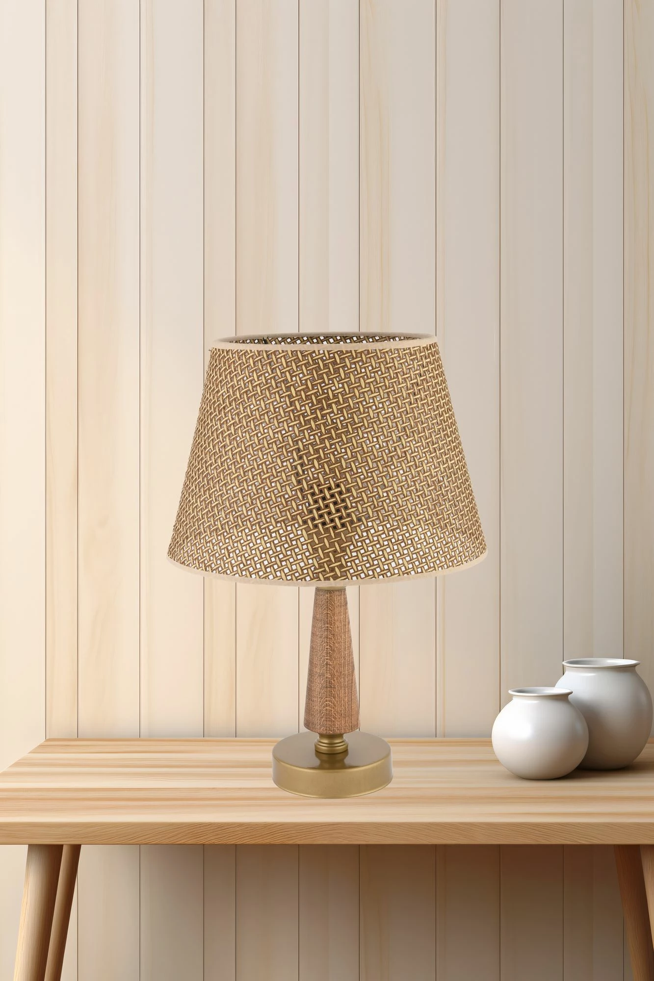 Llambë tavoline Opviq, 302 Hazeran, ngjyrë deve, kafe, ari