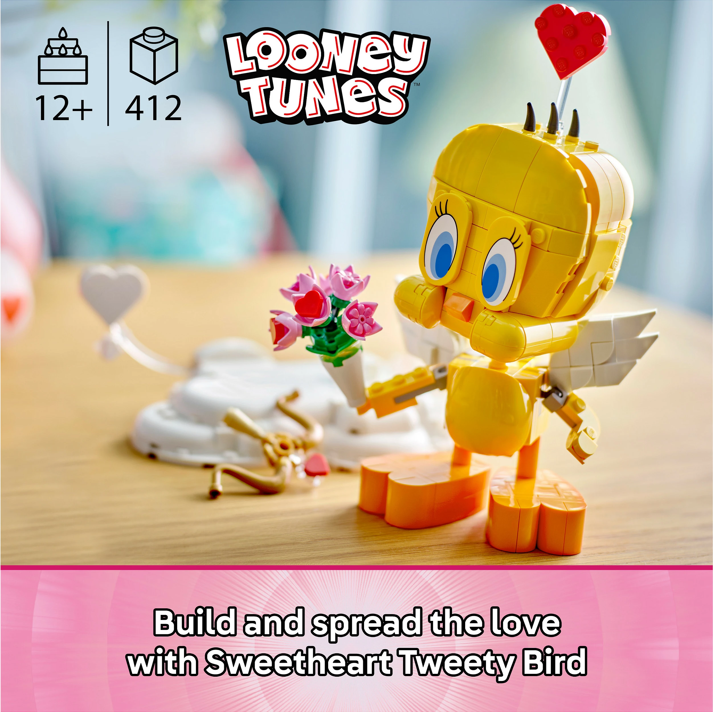Set ndërtimi LEGO Iconic Sweetheart Tweety Bird 40824, 412 pjesë, 12+, shumëngjyrësh