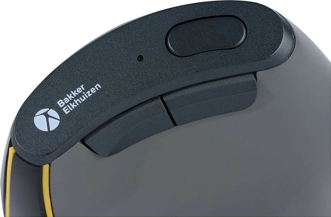 Maus BakkerElkhuizen FastForward, vertikal, wireless + me kabllo, 8 butona, USB-C, Bluetooth 5.1, gri/verdhe 5