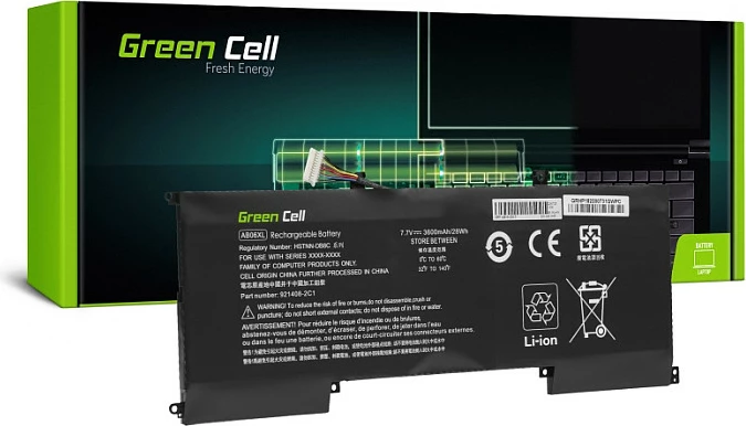 Bateri laptopi Green Cell AB06XL, për HP Envy 13, 7.7V 3600mAh, e zezë