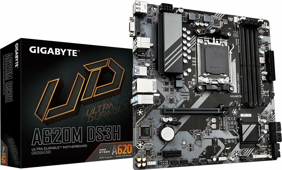 Pllakë amë Gigabyte A620M DS3H Micro ATX, DDR5, PCIe 4.0