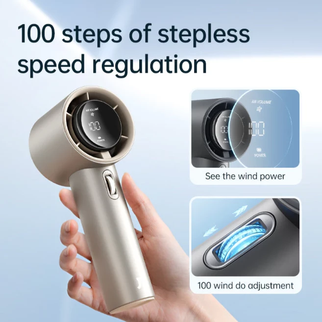 Ventilator dore Jisulife Pro1 S FA53PRO, 5000 mAh, USB-C, me ekran, Kafe e çelët