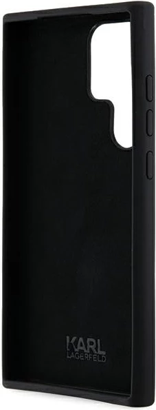 Mbështjellës Karl Lagerfeld Silicone Ikonik Metal Pin për Samsung Galaxy S24 Ultra, i zi