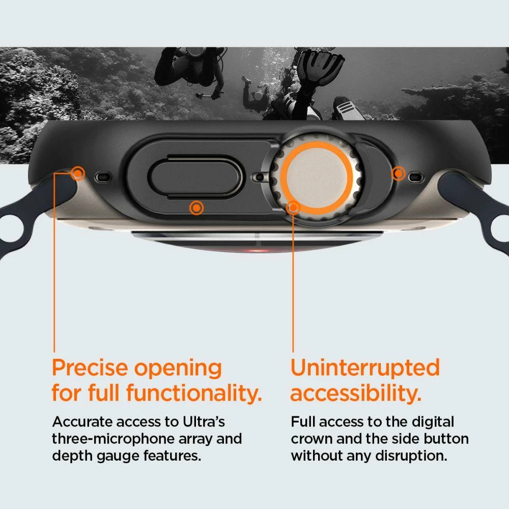 Mbështjellës Spigen Thin Fit për Apple Watch Ultra 49mm, Zi